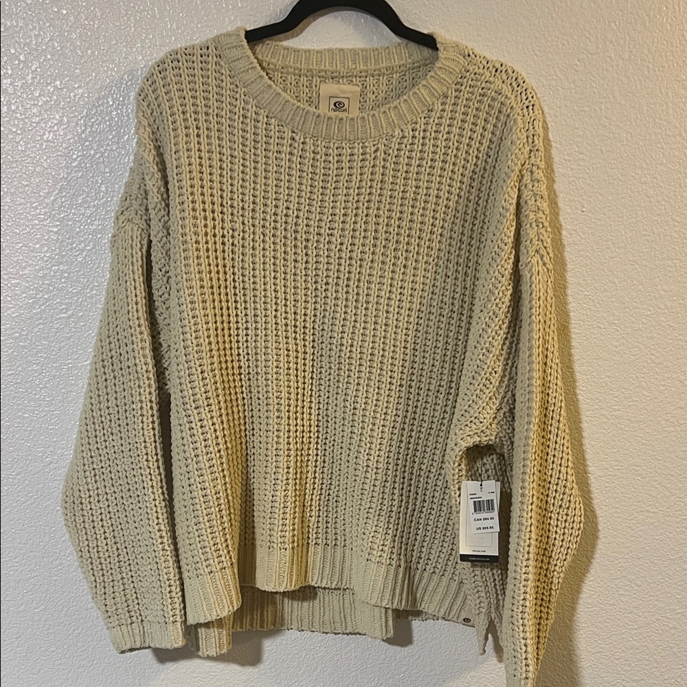 Rip Curl Beige Knit Crew Neck Sweater